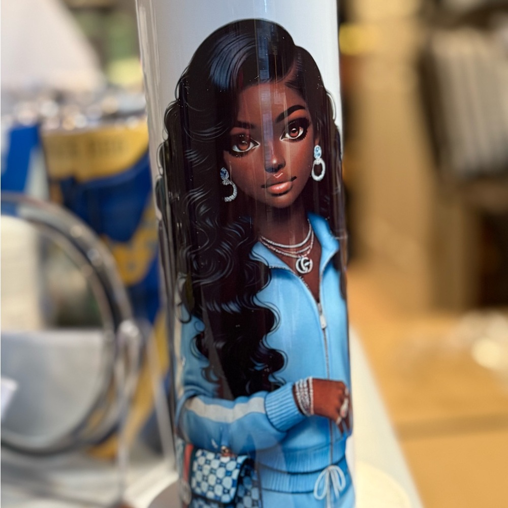 Stylish Blue Tracksuit Tumbler